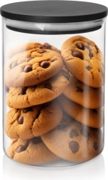 Borcan din sticlă pentru alimente vrac cu capac și garnitură 600 ml