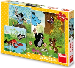Puzzle Dino Cârtițica și chiloțeii albaștri 3×55 piese