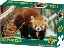 Puzzle 3D panda roșie 100 piese