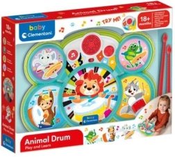 Tobă interactivă Baby Clementoni cu animăluțe