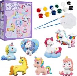 Woopie set creativ mulaje din ipsos și pictură – unicorni