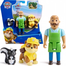 Paw Patrol – set 3 figurine Rubble, domnul Porter și sconcsul