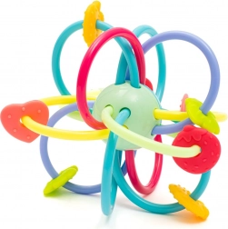 Jucărie de dentiție din silicon cu zornăitoare BABY MIX