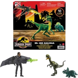 Jurassic World – set de figurine Ian Malcolm cu tovarăși dinozauri și planor