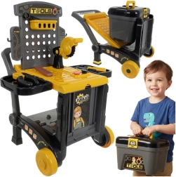 Atelier pentru copii 3în1 cu cărucior și valiză, 59 de piese