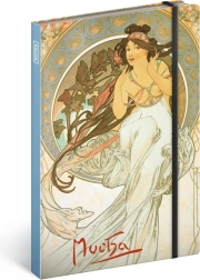 NOTIQUE caiet de notițe Alfons Mucha – Muzică, cu linii