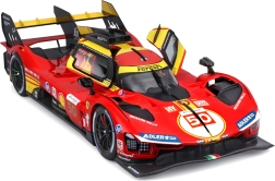 model metalic bburago 1:18 ferrari 499p nr. 50 – câștigător 24h le mans 2024