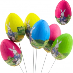 Oua de Paște pe sârmă cu iepuraș - set de 6 bucăți