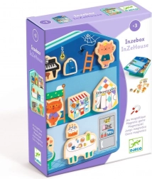 căsuță magnetică din lemn Djeco cu personaje pisicuțe