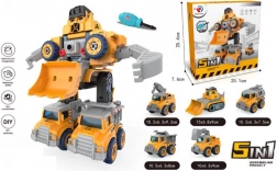 Robot 5‑în‑1 transformabil în vehicule DIY