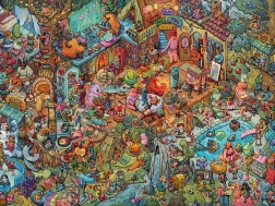 Puzzle HEYE 1500 de piese – distracție cu prietenii, Tiurina (puzzle + poster)