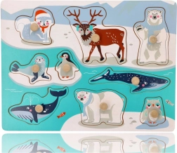 Puzzle cu mânere cu animale arctice