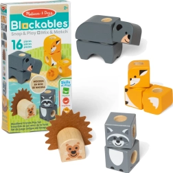 Cuburi de construcție din lemn Prieteni din pădure 16 piese MELISSA & DOUG
