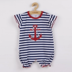 Salopetă de vară din bumbac pentru fete NEW BABY Marine