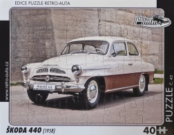 Puzzle Retro mașini Škoda 440 (1958) 40 piese