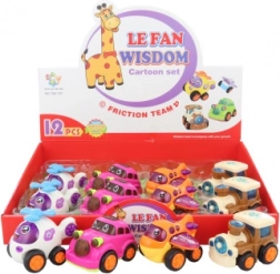 Set de vehicule pentru bebeluși cu mecanism inerțial, 12 buc