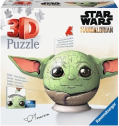Ravensburger puzzle 3D STAR WARS Mandalorian Grogu – sferă, 72 piese