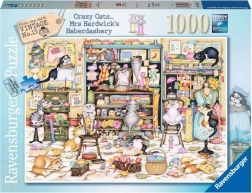 Puzzle RAVENSBURGER Crazy Cats – joaca pisicilor în mercerie, 1000 piese