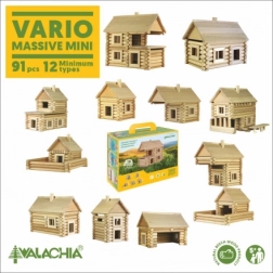 Set de construcție din lemn VARIO MASSIVE mini – 91 piese