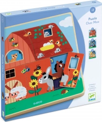 Puzzle din lemn cu trei straturi – Fermă