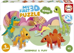 Educa primele mele puzzle 3D dinozauri 5 în 1 (3, 3, 3, 4, 5 piese)