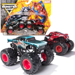 Monster Jam – set de 2 monster truckuri 1:64 VENOM și THE AMAZING SPIDER-MAN