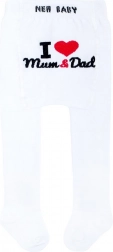 dresuri din bumbac New Baby albe I Love Mum and Dad 68 (4–6 luni)