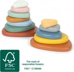 Pietre de râu Montessori small foot – joc de echilibru din lemn