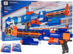 Blaze Storm blaster electric cu săgeți din spumă 2‑în‑1 cu pat, laser și 20 de săgeți (8+)