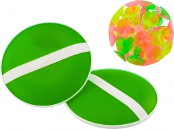 Joc de îndemânare cu palete rotunde și minge cu ventuze verzi