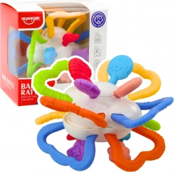 Jucărie senzorială rotativă pentru sugari cu inel de dentiție, colorată