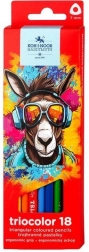 Creioane colorate triunghiulare KOH-I-NOOR Triocolor, 18 buc