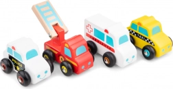 Set de vehicule de salvare din lemn pentru copii