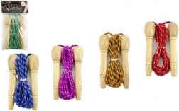 Coardă de sărit cu mânere din lemn în diverse culori