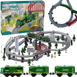 Woopie pistă de tren electrică modernă XXL Cargo – set de construcție 128 piese