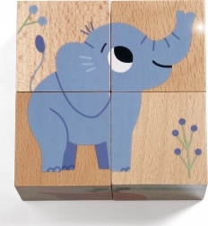 Cuburi de lemn Djeco Animale din junglă