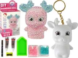Set creativ DIY ren diamant roz 3D pandantiv cu cristale