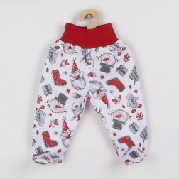 Pantaloni bebeluși din bumbac cu botosei New Baby Christmas