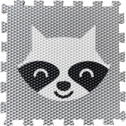 Covoraș puzzle din spumă pentru copii cu raton – gri deschis