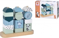 Joc de stivuire panda – puzzle din lemn, 15 piese