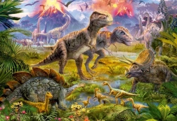 Puzzle 500 piese, întâlnirea dinozaurilor