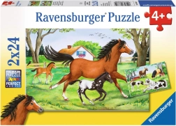 RAVENSBURGER puzzle lumea cailor 2×24 piese