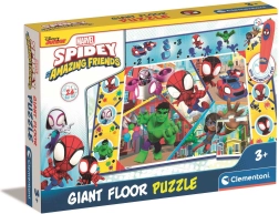 CLEMENTONI Puzzle de podea cu stilou interactiv Spidey și prietenii lui uimitori 24 de piese