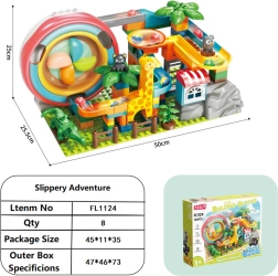 Pistă pentru bile din set de construcție, 142 de piese