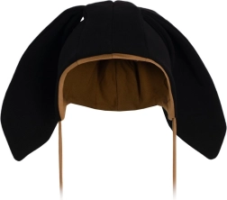 Căciulă din bumbac pentru copii cu urechiușe New Baby Favorite neagră