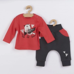 Set din bumbac pentru bebeluși Koala Birdy, roz închis