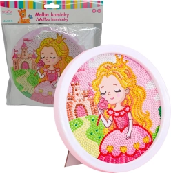 Pictură cu diamante cu ramă – prințesă desenată 17 cm