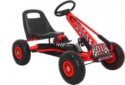 Kart cu pedale A-15 cu roți pneumatice – Roșu