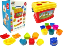 Găleată educativă cu căni, piramidă și bărcuțe