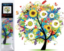 Pictură cu diamante 7D – copac înflorit 30 × 30 cm